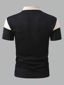 Manfinity Homme 男士休闲日常 Polo 衫 男士 Polo 衫 男士纽扣针织 Polo 衫 男士高尔夫球衫 - 彩色 - 查看 2