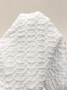 SHEIN PariChic 女款白色紋理布料背心，優雅浪漫V領休閒夏季上衣，適合早午餐、沙灘、日常外出與度假，亮片上衣 - 白色 - 查看 6