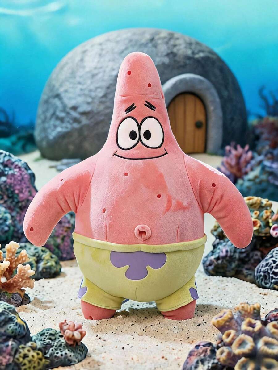 SpongeBob SquarePants | Joivida 1個可愛粉色海星絨毛娃娃,可愛壓力緩解桌面陪伴,適合居家辦公旅行,給朋友同事家人的奇幻情感紀念禮物 - 彩色 - 查看 1