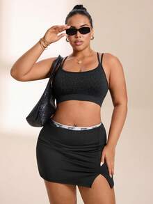 SHEIN Rhythm Era Fashionable Backless Sports Bra Seamless Leopard Print Plus Size Women's Sports Bra Criss-Cross Back Design - Dark Grey - View 6