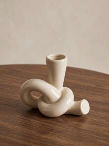 Cirelle 1pc Minimalist Ceramic Candle Holder, Elegant Tea Light Stand, Suitable For Home Decoration, Living Room, Bedroom, And Office. - multicolor - View 3