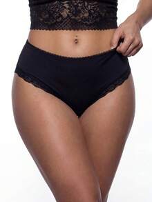 AltBold 1pc Women's Gothic Skull Print Dark Series Thong Panty - Black and White - View 2