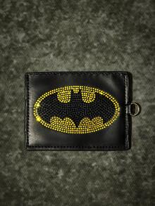 Batman X Joivida 1pc Card Holder Protective Sleeve, Cute Cartoon Print, PVC Material, Clear ID Visibility, Lightweight Slim Profile, Campus Card Student ID, For Commuters, Durable Long-Lasting - Black - View 5