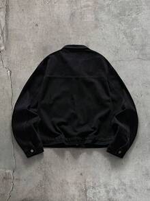 AXEPEAK Chaqueta vaquera casual y versátil para hombre, primavera/otoño - Negro - Ver 2