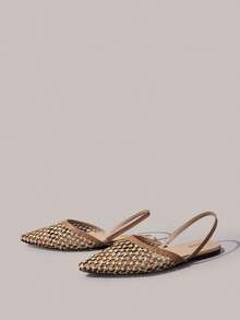 Styleloop Ladies, Willow Nails, Buckles, Flat Shoes. - Camel - View 3
