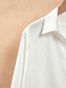 SHEIN Franclia 女款素色休閒百搭日常穿著襯衫 - 白色 - 查看 5