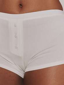 MUSERA Blue White And Striped Cotton Button Front Mini Shorts 3 Packs - Multicolor - View 1