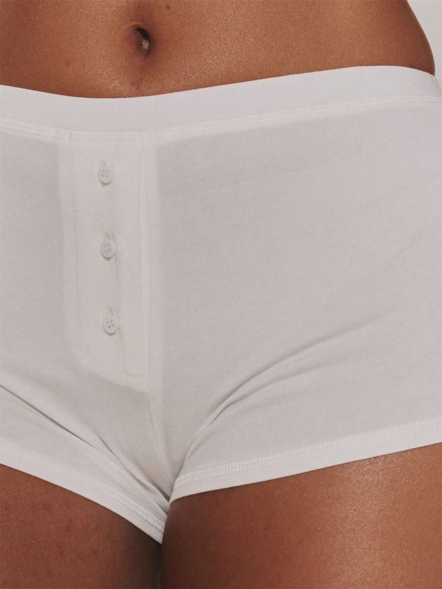 MUSERA Blue White And Striped Cotton Button Front Mini Shorts 3 Packs - Multicolor - View 1