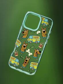 SCOOBY-DOO X SHEIN Cartoon Pattern Cyan Mobile Phone Case, Anti-Drop Protective IPhone13-17 Mobile Phone Case. - Multicolor - View 2