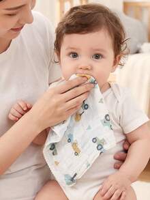 Cozy Pixies 5 Packs Of Mixed-Color Cotton Wrinkled Cloth, Baby Bib, Saliva Towel, Light, Comfortable And Soft, Suitable For Newborns, Suitable For All Seasons - Multicolor - View 5