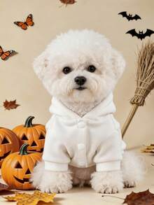 PETSIN 1pc Universal Halloween Hoodie For Cats And Dogs, Embroidered Spider Ghost Casual And Comfortable Clothing, Suitable For Daily Outdoor Walks, Halloween Candy Hunts, And Holiday Atmosphere Pet Photos - Multicolor - View 9