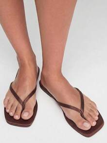 Grefit 女款拖鞋 春季街頭穿搭或夏季居家客訪休閒風 - 棕色ZS - 查看 4