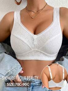 SHEIN 1 buah Bra Tanpa Kawat Wanita - Putih - View 1