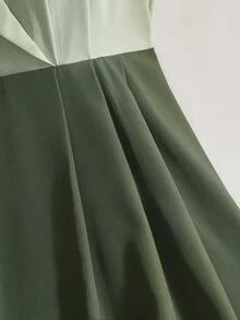 GlowEve Vestido elegante sin mangas con bloqueo de color, fruncido y envolvente, para primavera/verano - Multicolor - Ver 6