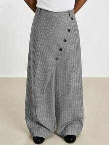 TOKVUE Casual Striped Sport Straight Leg Pants For Men, Loose Fit Solid Color Versatile Long Trousers, Spring/Autumn, Fall - Light Grey - View 3