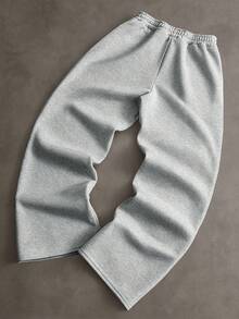PAVTROS 男士街頭風熱銷深色街頭刺繡 3D 刺繡休閒日常百搭男友丈夫禮物週年紀念禮品粉色運動長褲 - 淺灰色 - 查看 3
