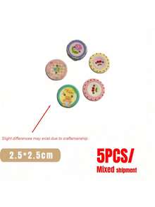 Joivida 30颗复古格子心形纽扣，混合形状大纽扣，DIY手工配件，适用于手账装饰 - 彩色 - 查看 12
