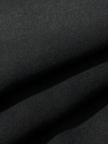 Dazy Petite Curve 素色休閒商務通勤黑色百搭西裝長褲，大尺碼與小尺碼長版 - 黑色 - 查看 5