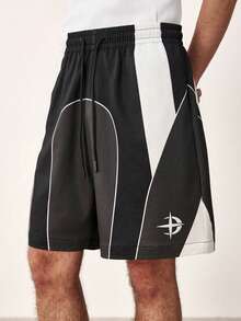 TOKVUE Men's Summer Casual Color Block Patchwork Shorts - Black - View 6