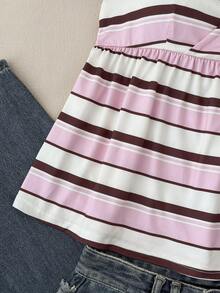 SHEIN 青少年女孩休閒可愛度假細肩帶上衣，街頭風，Y2K風格，春夏穿搭 - 粉色 - 查看 4