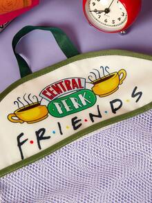 FRIENDS X Joivida 1個大容量透氣網格吊掛收納袋，適合存放襪子、玩具、盥洗用品，也可作為輕便洗衣袋/垃圾袋，適用於居家日常、旅行、露營、宿舍生活或工作置物櫃，讓物品井然有序且通風 - 1pc草綠色 - 查看 4