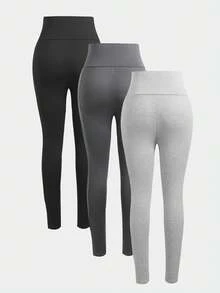 SHEIN 驚喜盒 [隨機 6 件物品，發送 3 件]青少年女孩針織純色高腰運動瑜伽單車短褲、手機包，3 件套 - 彩色 - 查看 2