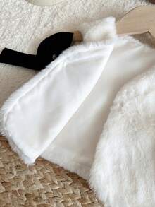 SHEIN Baby Girl Soft & Comfortable 3D Bow Casual Vest Jacket - White - View 5
