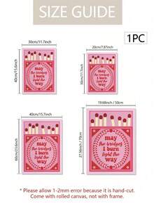 1 pieza Póster decorativo moderno de caja de cerillas rosa para sala de estar (Marco no incluido) - Multicolor - Ver 6