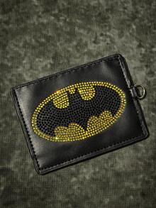Batman X Joivida 1pc Card Holder Protective Sleeve, Cute Cartoon Print, PVC Material, Clear ID Visibility, Lightweight Slim Profile, Campus Card Student ID, For Commuters, Durable Long-Lasting - Black - View 3