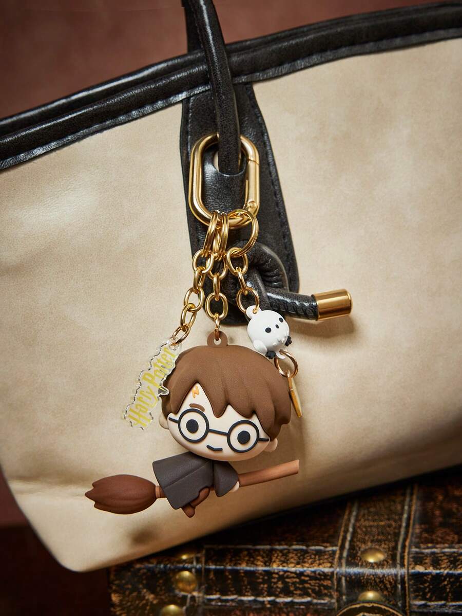 HARRY POTTER X SHEIN 卡通鑰匙圈包包掛鉤 - 黑色 - 查看 1