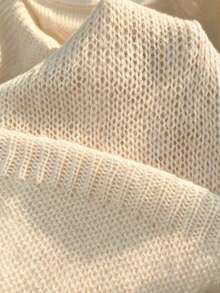 INAWLY Women's Solid Color Regular Style Short Sleeve Crew Neck Knit Top - Apricot - View 4