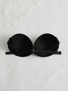Bralution Women's Casual Comfy Black Strapless Bra With Medium Stretch Plain Fabric Backless Design - Black - View 7