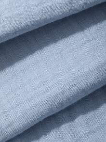 Dazy Plus Sweet Fresh Light Blue All Cotton Gathered Ruffle Design Loose Plus Size Women Spring Summer Loungewear Blue Pajama Set - Baby Blue - View 6