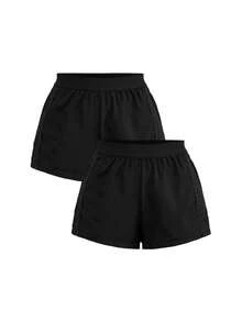 Cheerettes Pantalones cortos deportivos de unicolor transpirables y casuales para el verano - Negro - Ver 4