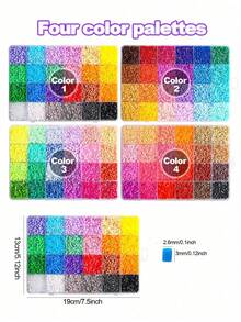 MINKOJA 24/48/72 Colors Perler Beads 2.6mm Bead Craft Kit, Includes 1 Pegboard, Ironing Paper, Keychain, Tray, Tweezers, Suitable For DIY Jewelry, Pixel Art, Handicraft Decoration And Creative Projects, Christmas Gift - Multicolor - View 5