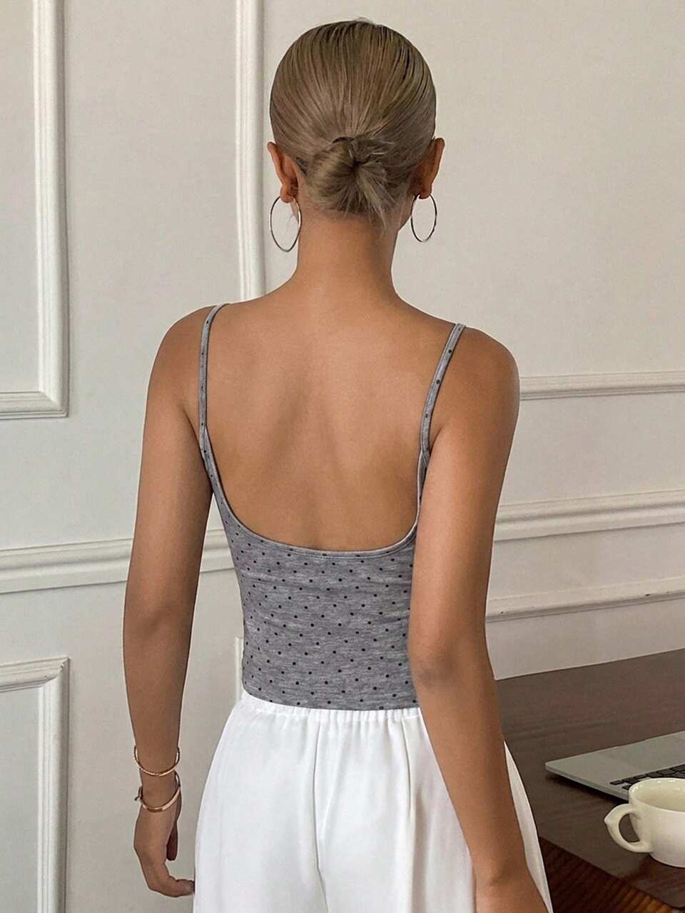 Women's Polka Dot Print Casual Camisole Tank Top