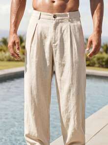 HIMLAND Men's Casual Versatile Solid Color Pants - Multicolor - View 1