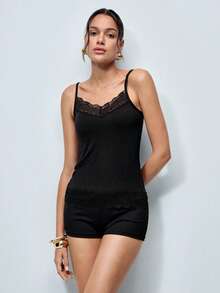 Softvol 2pcs Women Lace Floral Cami Tank Top Undergarments, Versatile Outerwear - Multicolor - View 11