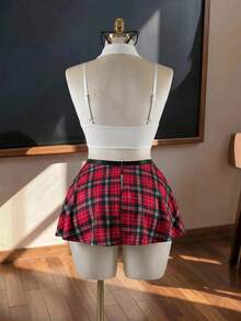 Fantasy Costume Fantasy Costume Set Pakaian Dalam Seksi 5 Potong untuk Mahasiswi Ukuran Plus - Red and White - View 9
