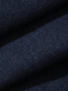 Dazy Plus Dark Wash Blue Loose Wide Leg Street Style Plus Size Women All Season Long Floor-Length Denim Jeans - Dark Wash - View 3