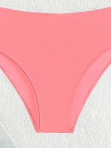 Bonvoyette Bikini de un solo color - Rosa coral - Ver 6