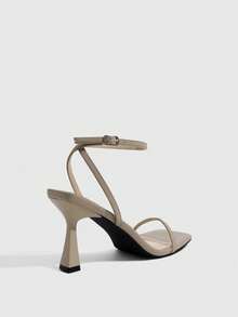 CUCCOO SZL Women's Minimalist Sexy Strap Fashion Versatile High Heel Sandals - Khaki - View 3