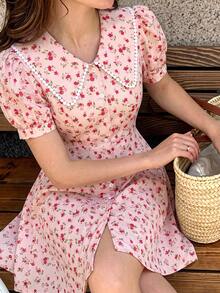 Modelyn 女款花卉印花休閒度假夏季洋裝 - 粉色 - 查看 3