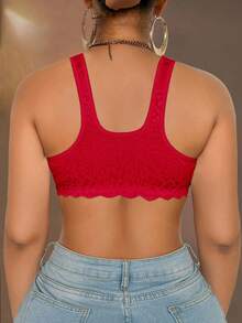 Bare Chapter Women's Front Closure Wireless Bra, 1pc - Red - View 2