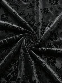 SHEIN Clasi 女款花卉印花心形領貼身無袖優雅中長洋裝 - 黑色 - 查看 8