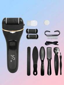 Teckwe Set Penghapus Kapalan Kaki Elektrik, Dapat Diisi Ulang, Layar Digital, Dilengkapi dengan Kepala Penggiling yang Dapat Diganti dan Berbagai Aksesori Perawatan Kaki, Set Perawatan Kaki Portabel, Produk Perawatan Pribadi, Baterai 1200mAh Terintegrasi - Satu ukuran cocok untuk semua. - View 7