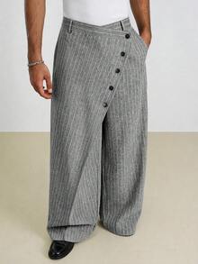 TOKVUE Casual Striped Sport Straight Leg Pants For Men, Loose Fit Solid Color Versatile Long Trousers, Spring/Autumn, Fall - Light Grey - View 5