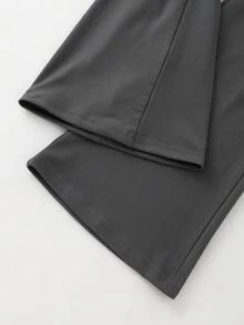 2件裝女孩黑色與深灰色喇叭褲，休閒穿著與疊穿層次 - 彩色 - 查看 5