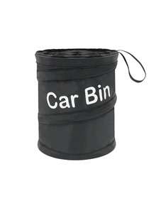 Portable Foldable Car Trash Can, Universal Foldable Car Garbage Can, Waste Paper Basket, Hanging Travel Storage Box Bag - Black - View 6