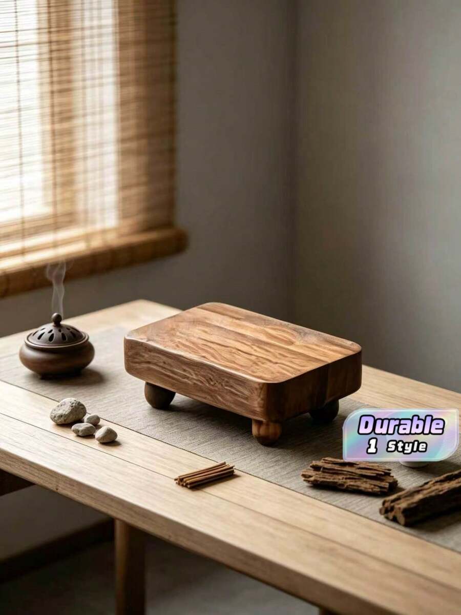 Wooden Riser Stand With Base, Farmhouse Style Soap Tray Organizer, Multi-Purpose Countertop Display Rack For Kitchen & Bathroom, Holds Plants Candles Vases, Home Storage Decor For Fall & Back To School - multicolor - View 1